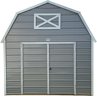 metal lofted barn Alamo white