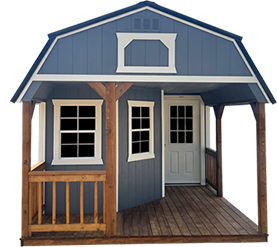 Lofted cabin-style shed with porch offers a multi-purpose backyard retreat for storage, hobbies, or relaxing outdoor living. Cabin sheds combine style and function, making them ideal for transforming outdoor spaces.